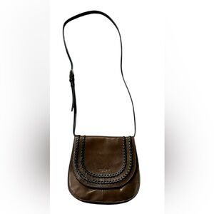 Tignaello Brown Leather Crossbody Bag